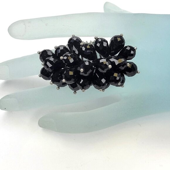 Swaroski Crystal Ring Flamboyant Unique Crystal Bicone Beaded Cluster Ring - Picture 6 of 14